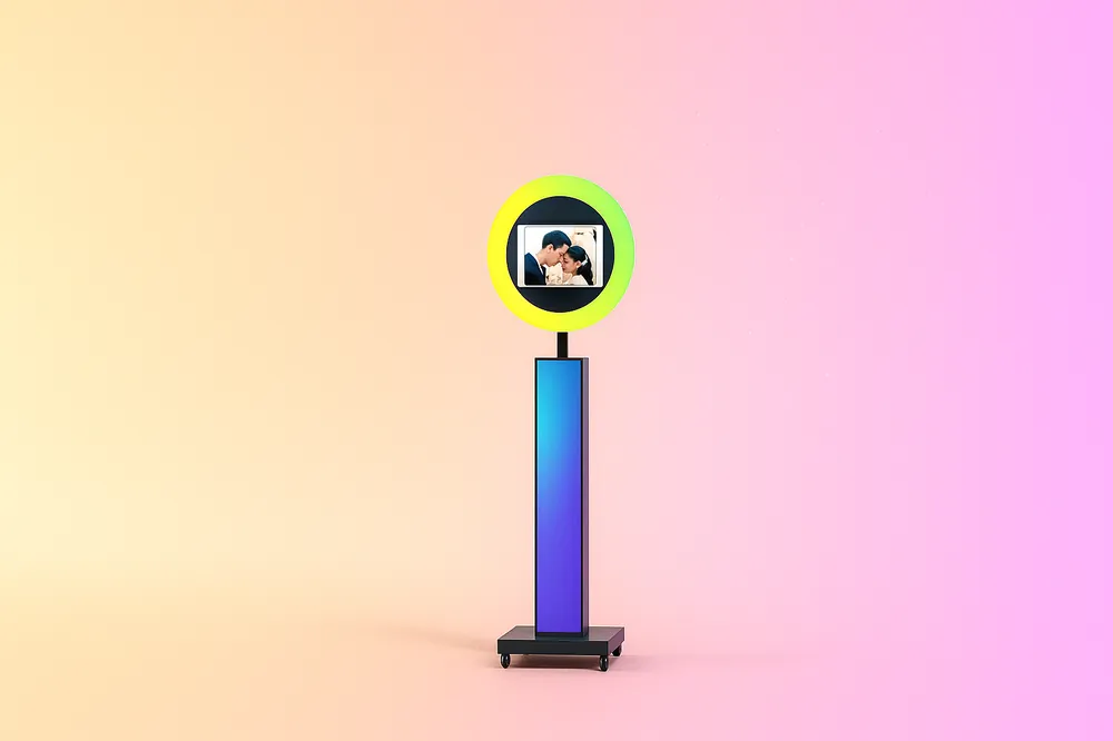 Snap Shack ring-light selfie photo booth on a stand